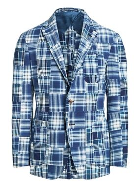 Polo Ralph Lauren Soft Patchwork Indigo Suit Jacket  44R NWT!